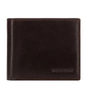 Zdjęcie produktu Męski portfel skórzany z brązową lamówką średni Wittchen