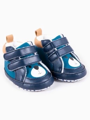 Zdjęcie produktu Niebieskie buciki przejściowe niemowlęce na rzep- miś Yoclub
