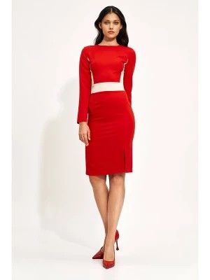 Zdjęcie produktu Nife Sukienka w kolorze czerwono-kremowym rozmiar: 36