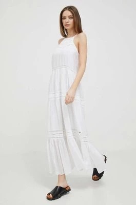 Zdjęcie produktu Pepe Jeans sukienka Pirra kolor biały maxi rozkloszowana