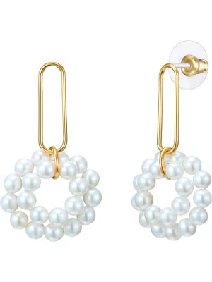Zdjęcie produktu Perldesse Pozłacane kolczyki-wkrętki z perłami rozmiar: onesize