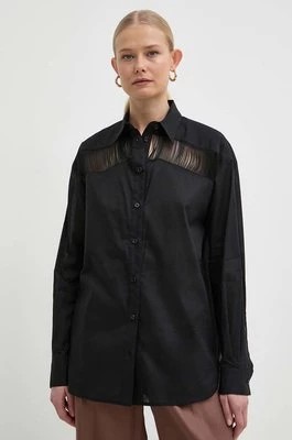 Zdjęcie produktu Pinko koszula bawełniana damska kolor czarny relaxed z kołnierzykiem klasycznym 103738 A1XN