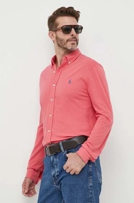 Zdjęcie produktu Polo Ralph Lauren koszula bawełniana męska kolor czerwony regular z kołnierzykiem button-down