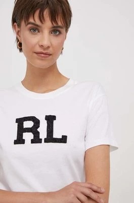 Zdjęcie produktu Polo Ralph Lauren t-shirt bawełniany damski kolor biały