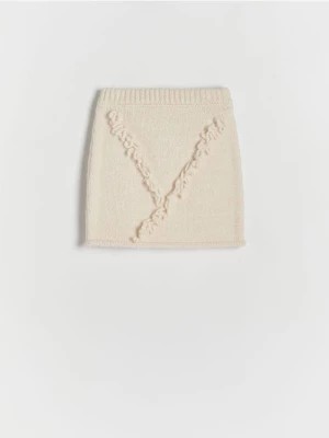 Zdjęcie produktu Reserved - Spódnica z frędzlami - złamana biel