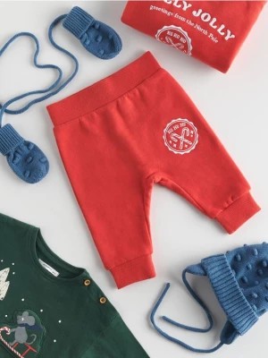 Zdjęcie produktu Reserved - Spodnie ze świątecznym motywem - czerwony