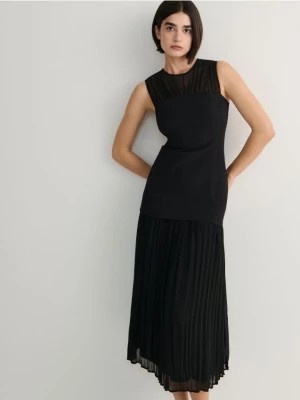Zdjęcie produktu Reserved - Sukienka maxi z łączonych materiałów - czarny