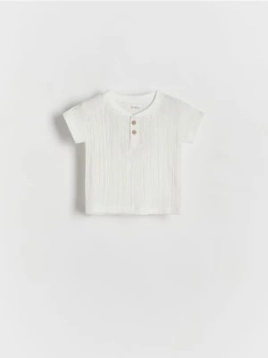 Zdjęcie produktu Reserved - T-shirt oversize - złamana biel