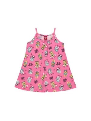 Zdjęcie produktu Różowa bawełniana sukienka niemowlęca na ramiączka Bee Loop
