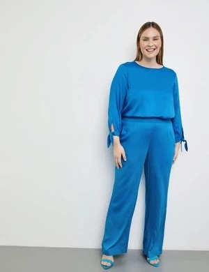 Zdjęcie produktu SAMOON Damski Zwiewne spodnie z szerokimi nogawkami Carlotta Niebieski Jednokolorowy