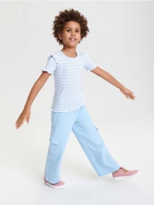 Zdjęcie produktu Sinsay - Spodnie wide leg - niebieski