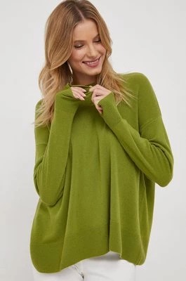 Zdjęcie produktu Sisley sweter wełniany damski kolor zielony lekki