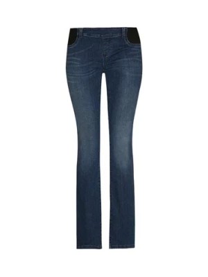 Zdjęcie produktu Spodnie jeansowe damskie, ciążowe, bootcut, ciemnoniebieskie, Bellybutton