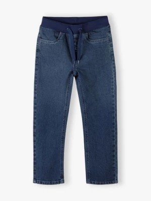 Zdjęcie produktu Spodnie jeansowe dla chłopca fason straight leg - niebieskie Lincoln & Sharks by 5.10.15.