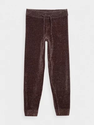 Zdjęcie produktu Spodnie z dzianiny szenilowej damskie - brązowe OUTHORN