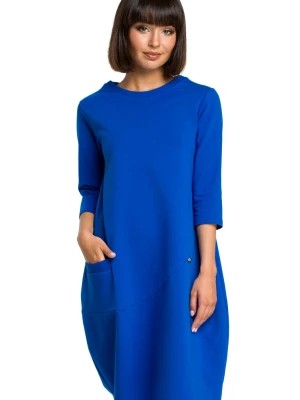 Zdjęcie produktu Sukienka dresowa bombka oversize z kieszonką z przodu niebieska Be Active