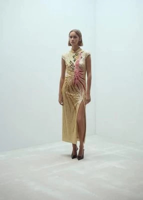 Zdjęcie produktu Sukienka z wyhaftowanym motywem z cekinami Mango