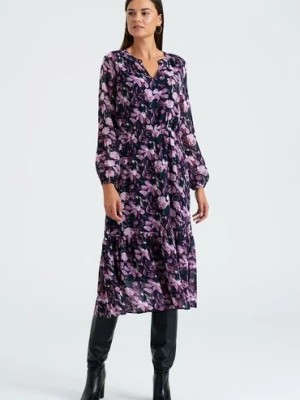 Zdjęcie produktu Szyfonowa sukienka damska z długim rękawem Greenpoint