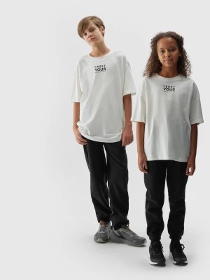 Zdjęcie produktu T-shirt z napisem dziecięcy - złamana biel 4F