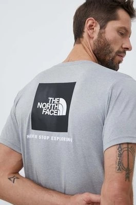 Zdjęcie produktu The North Face t-shirt sportowy Reaxion kolor szary z nadrukiem NF0A4CDWX8A1