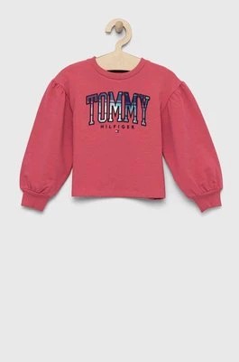Zdjęcie produktu Tommy Hilfiger bluza dziecięca kolor różowy z aplikacją