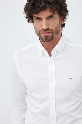 Zdjęcie produktu Tommy Hilfiger koszula bawełniana męska kolor biały slim z kołnierzykiem button-down MW0MW30675