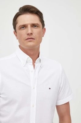 Zdjęcie produktu Tommy Hilfiger koszula bawełniana męska kolor biały slim z kołnierzykiem button-down MW0MW30911