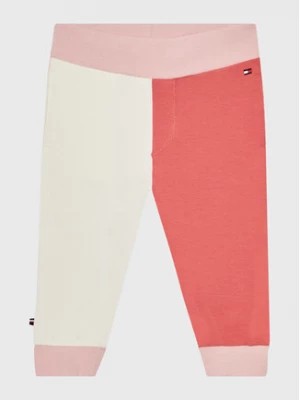Zdjęcie produktu Tommy Hilfiger Spodnie dresowe Logo Colorblock KN0KN01516 Różowy Regular Fit