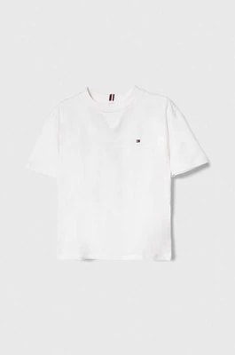 Zdjęcie produktu Tommy Hilfiger t-shirt bawełniany dziecięcy kolor biały gładki