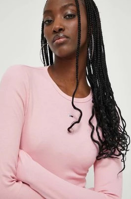 Zdjęcie produktu Tommy Jeans longsleeve damski kolor różowy DW0DW17387