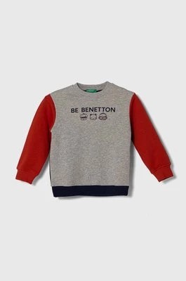 Zdjęcie produktu United Colors of Benetton bluza bawełniana dziecięca kolor szary z nadrukiem