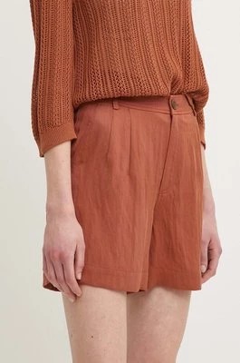 Zdjęcie produktu United Colors of Benetton szorty damskie kolor brązowy gładkie high waist