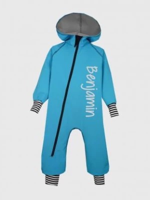 Zdjęcie produktu Waterproof Softshell Overall Comfy Ice Blue Striped Cuffs Jumpsuit iELM