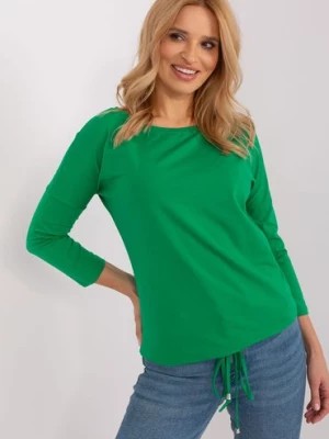 Zdjęcie produktu Zielona bluzka z rękawem 3/4 BASIC FEEL GOOD