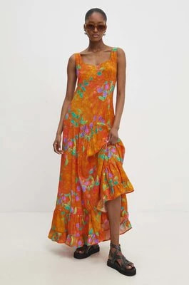 Zdjęcie produktu Answear Lab sukienka kolor pomarańczowy maxi rozkloszowana