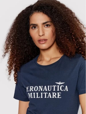Zdjęcie produktu Granatowy t-shirt z napisem Aeronautica Militare