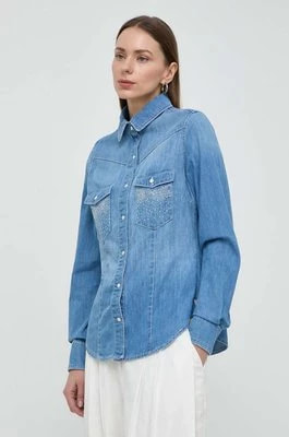 Zdjęcie produktu Guess koszula jeansowa EQUITY damska kolor niebieski regular z kołnierzykiem klasycznym W4RH76 D59K2 W4RH76 D59K2