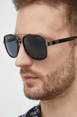 Zdjęcie produktu Guess okulary przeciwsłoneczne męskie kolor czarny