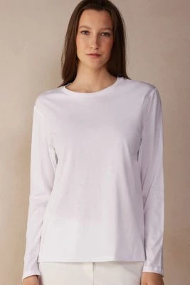 Zdjęcie produktu Intimissimi Bluzka Oversize z Długim Rękawem z Bawełny Superior Kobieta Biały Rozmiar M/L