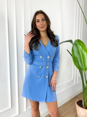 Zdjęcie produktu Sukienka niebieska marynarkowa elegancka polska produkcja Business PERFE