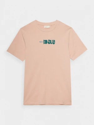 Zdjęcie produktu T-shirt z nadrukiem męski - beżowy OUTHORN