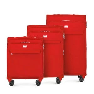 Zdjęcie produktu Zestaw jednokolorowych walizek miękkich czerwony Wittchen