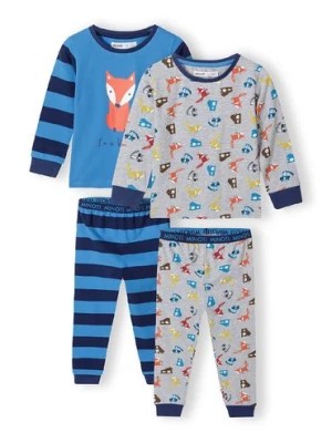 Zdjęcie produktu 2-pack piżam niemowlęcych z długim rękawem w leśne zwierzęta dla chłopca Minoti