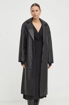Zdjęcie produktu 2NDDAY płaszcz skórzany damski kolor czarny przejściowy oversize