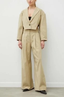 Zdjęcie produktu 2NDDAY spodnie 2ND Maverick - Modern Suiting damskie kolor beżowy szerokie high waist 2242160166