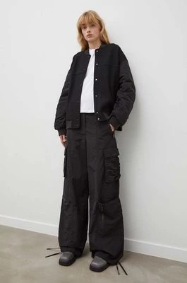 Zdjęcie produktu 2NDDAY spodnie damskie kolor czarny szerokie high waist