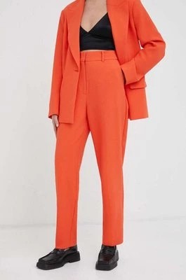 Zdjęcie produktu 2NDDAY spodnie damskie kolor pomarańczowy proste high waist