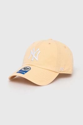 Zdjęcie produktu 47 brand czapka z daszkiem bawełniana dziecięca MLB New York Yankees CLEAN UP kolor pomarańczowy z aplikacją BNLRGW17GWS