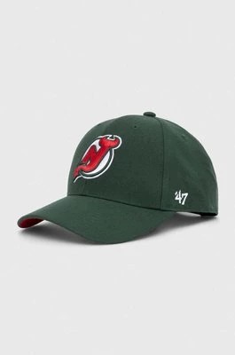 Zdjęcie produktu 47 brand czapka z daszkiem z domieszką wełny NHL New Jersey Devils kolor zielony z aplikacją H-BLPMS11WBP-DG