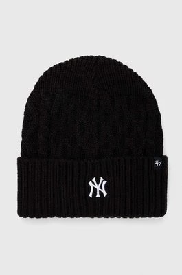 Zdjęcie produktu 47 brand czapka MLB New York Yankees kolor czarny z cienkiej dzianiny